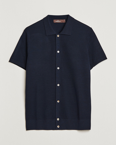 Mies |  | Morris Heritage | Alberto Knitted Short Sleeve Knitted Shirt Navy
