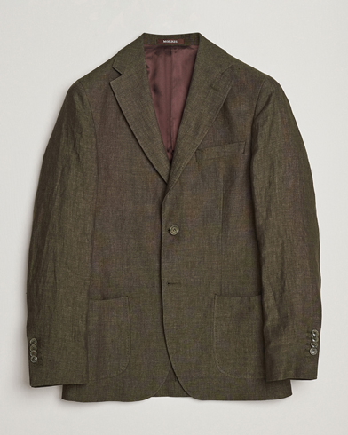 Mies |  | Morris Heritage | Mike Patch Pocket Linen Suit Blazer Olive