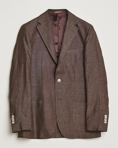 Mies |  | Morris Heritage | Mike Patch Pocket Linen Suit Blazer Brown