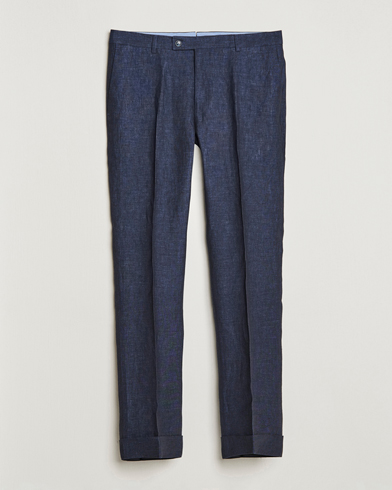 Mies | Pellavahousut | Morris Heritage | Jack Linen Suit Trousers Navy