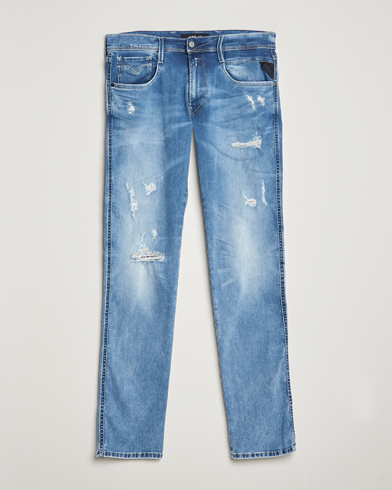 Mies | Replay | Replay | Anbass Hyperflex X-Lite Shredded Jeans Light Blue