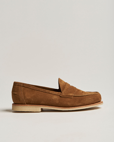 Mies | Loaferit | Sanders | Edwin Unlined Suede Penny Loafer Tobacco