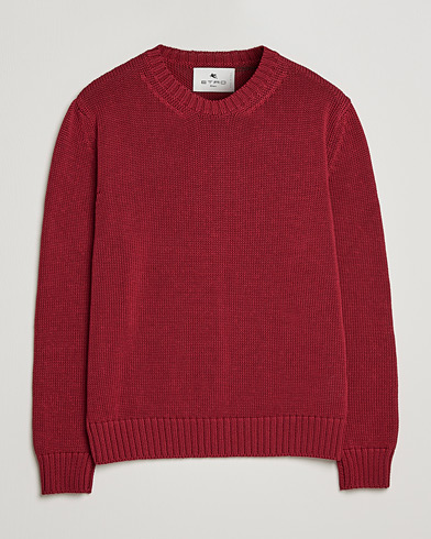 Mies | Etro | Etro | Heavy Knit Cotton Pullover Burgundy