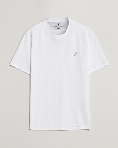 Mies | Valkoiset t-paidat | Brunello Cucinelli | Short Sleeve Logo T-shirt White