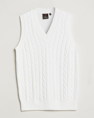 Mies | Neuleliivit | Oscar Jacobson | Lucas Cable Knitted Vest White
