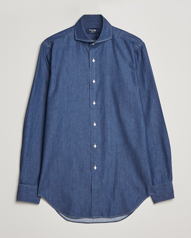 Mies | Rennot | Kamakura Shirts | Slim Fit Denim Shirt Dark Indigo