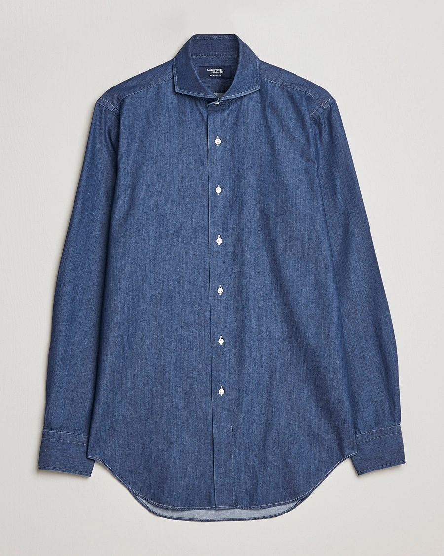 Kamakura Shirts Slim Fit Denim Shirt Dark Indigo – Sininen