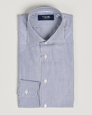 Mies |  | Kamakura Shirts | Slim Fit Striped Broadcloth Shirt Navy