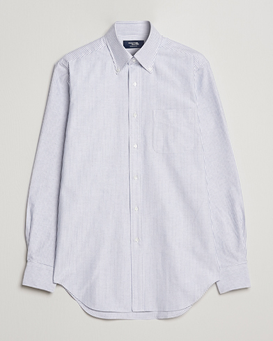Mies | Kamakura Shirts | Kamakura Shirts | Slim Fit Striped Oxford BD Shirt Light Blue