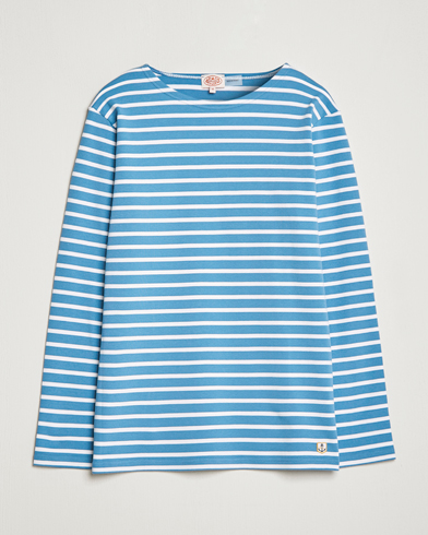 Mies | Pitkähihaiset t-paidat | Armor-lux | Houat Héritage Stripe Longsleeve T-shirt Blue/Blanc