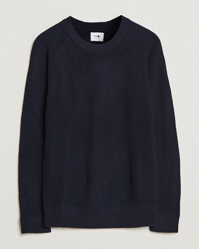 Mies |  | NN07 | Jacobo Cotton Knitted Sweater Navy Blue