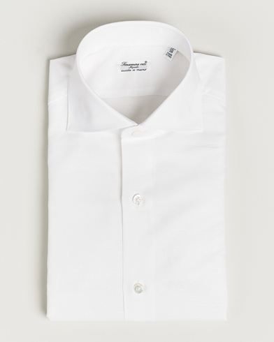Mies |  | Finamore Napoli | Milano Slim Linen Dress Shirt White