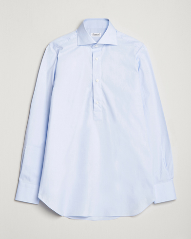 Mies | Uutuudet | Finamore Napoli | Tokyo Slim Oxford Popover Shirt Light Blue