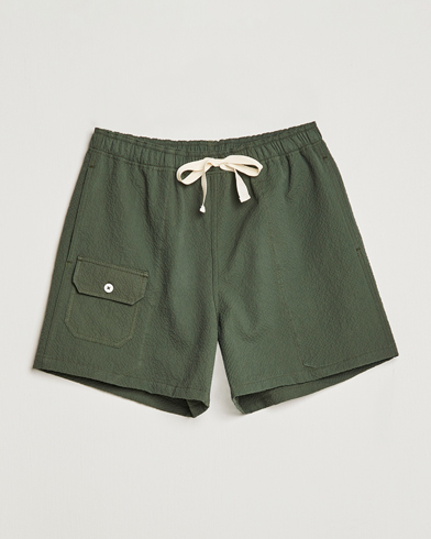 Mies | Kurenauha-shortsit | Howlin' | Cotton Seersucker Shorts Greenish