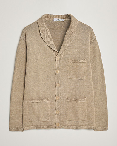 Mies | Puserot | Inis Meáin | Washed Linen Pub Jacket Dark Natural