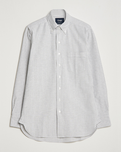 Mies |  | Drake's | Striped Button Down Oxford Shirt Black
