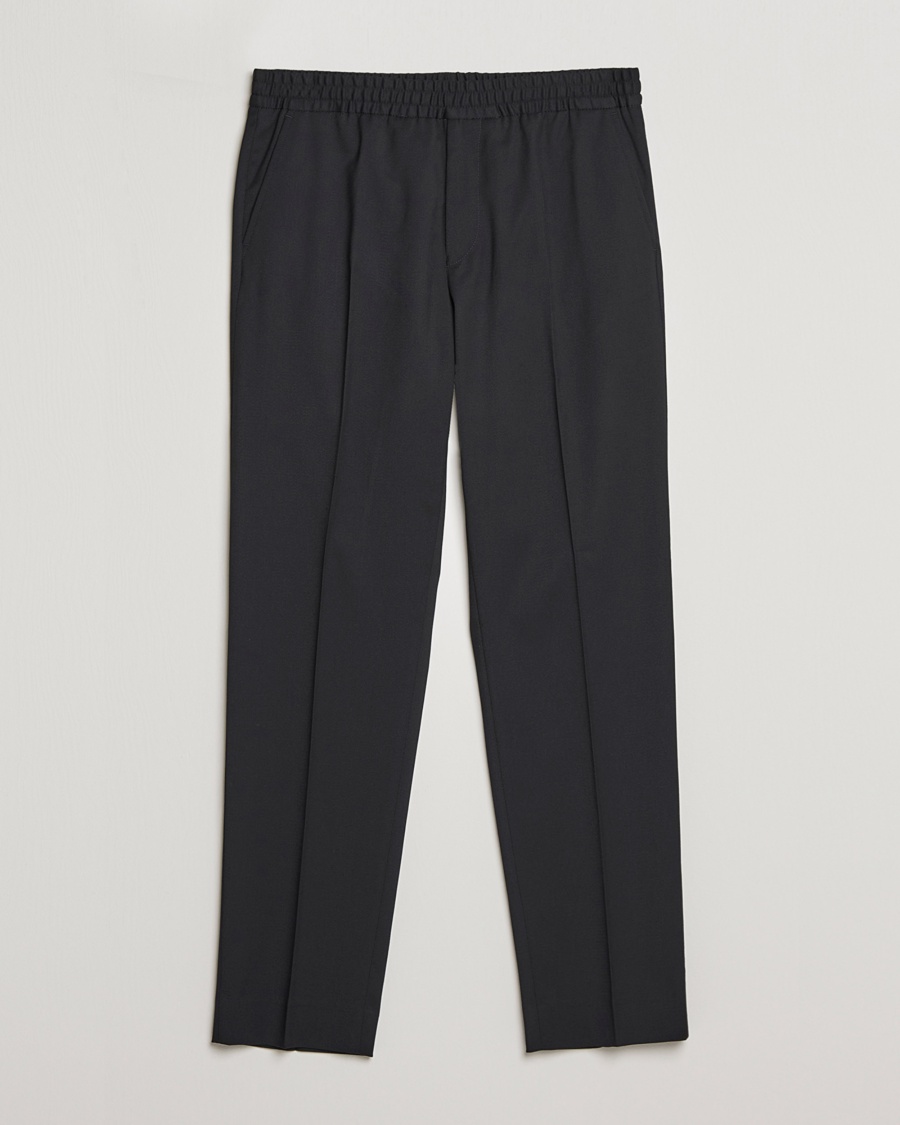 Filippa K Theo Relaxed Wool Trousers Black – Musta