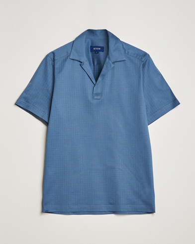 Mies |  | Eton | Filo Di Scozia Open Collor Shirt Light Blue