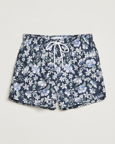 Mies | Uimahousut | Eton | Floral Swim Shorts Navy Blue