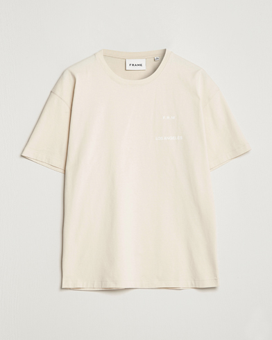 Mies |  | FRAME | Logo Print T-Shirt White Beige