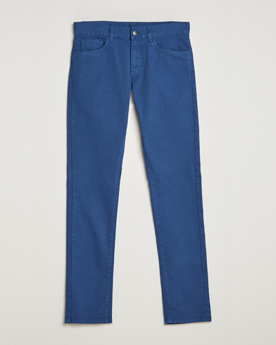 Mies | Viisitaskuhousut | Canali | Slim Fit 5-Pocket Pants Dark Blue