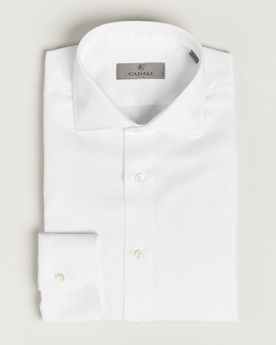 Mies |  | Canali | Slim Fit Linen Shirt White