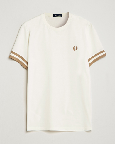 Mies | Fred Perry | Fred Perry | Boled Tipped Pique T-Shirt Ecru