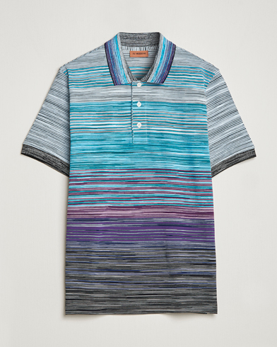 Mies |  | Missoni | Short Sleeve Space Dye Polo Navy/Violet