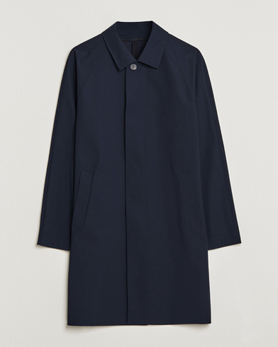 Mies |  | Harris Wharf London | Light Technic Balmacaan Coat Dark Blue