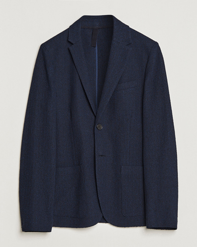 Mies |  | Harris Wharf London | Cotton Frisè Blazer Blue & Black