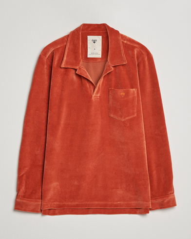 Mies | Rennot paidat | OAS | Long Sleeve Velour Shirt Burnt Orange