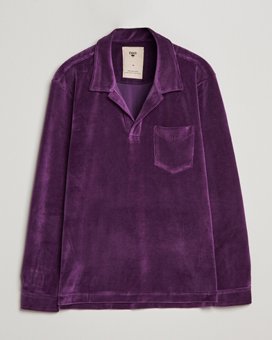 Mies | OAS | OAS | Long Sleeve Velour Shirt Purple