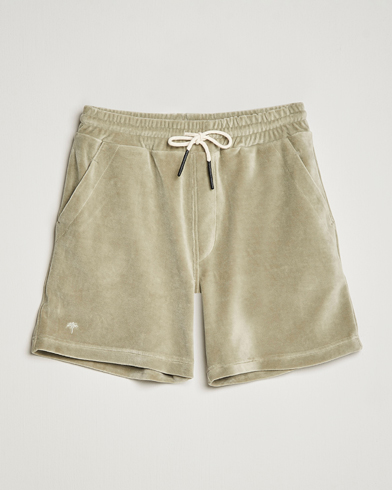 Mies | Kurenauha-shortsit | OAS | Drawstring Velour Shorts Washed Grey