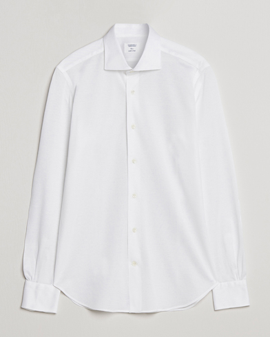 Mies | Mazzarelli | Mazzarelli | Soft Washed Piquet Shirt White