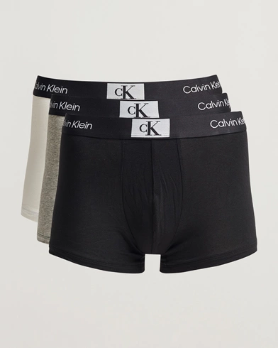 Mies | Alushousut | Calvin Klein | Cotton Stretch Trunk 3-pack Grey/White/Black