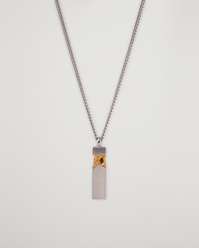 Mies | Korut | Tom Wood | Mined Cube Pendant Necklace Silver/Black