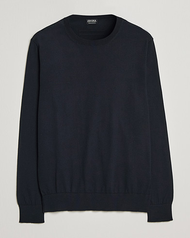 Mies |  | Zegna | Premium Cotton Crew Neck Sweater Navy