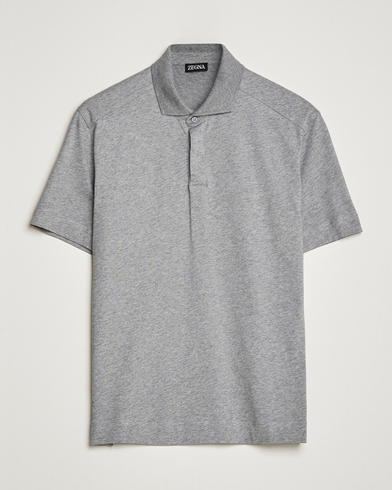 Mies |  | Zegna | Cotton Jersey Polo Grey Melange