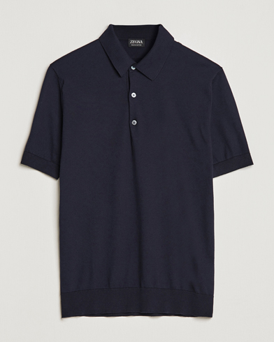 Mies | Zegna | Zegna | Premium Cotton Knitted Polo Navy