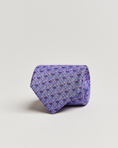 Mies | Zegna | Zegna | Palm Tree Printed Silk Tie Purple