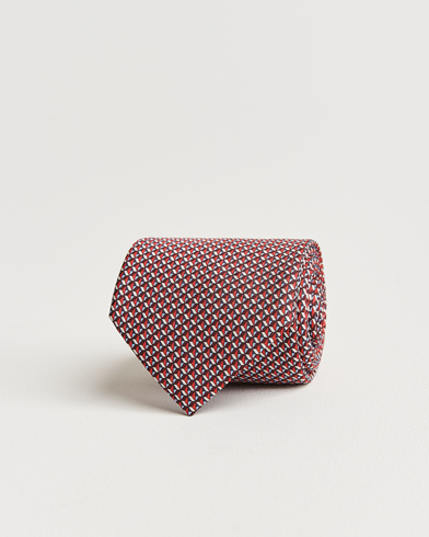 Mies |  | Zegna | Geometrical Print Silk Tie Red