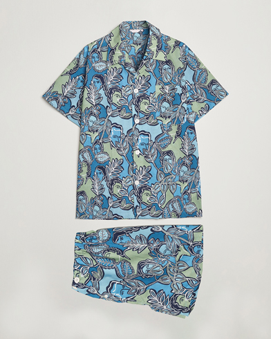 Mies | Yöpuvut | Derek Rose | Shortie Printed Cotton Pyjama Set Multi