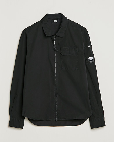 Mies | C.P. Company | C.P. Company | Garment Dyed Gabardine Zip Shirt Jacket Black