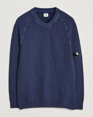 Mies | C.P. Company | C.P. Company | Cotton Crepe Special Dyed Knitted Crewneck Navy
