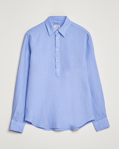 Mies | Rennot | Aspesi | Linen Popover Shirt Light Blue