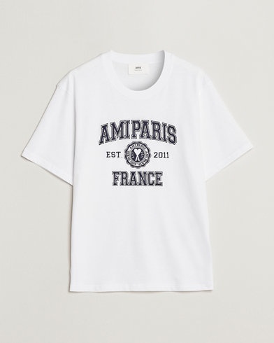 Mies | Lyhythihaiset t-paidat | AMI | Paris College T-Shirt White