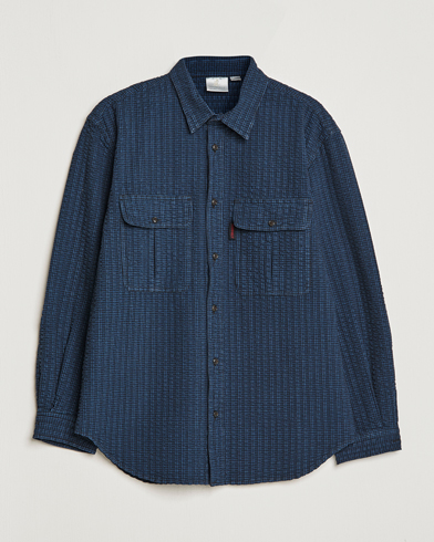 Mies | Paitatakit | Gramicci | Garment Dyed Seersucker Canyon Shirt Royal Blue