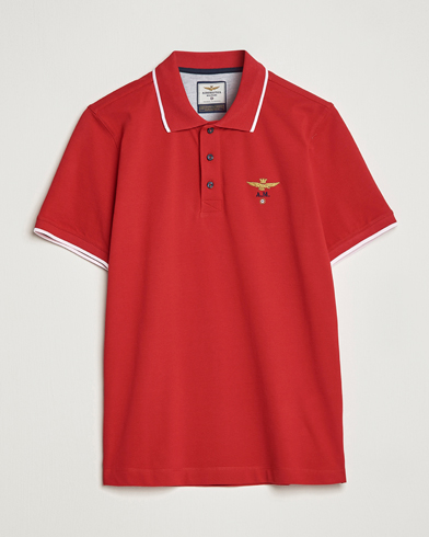 Mies | Pikeet | Aeronautica Militare | Garment Dyed Cotton Polo Red