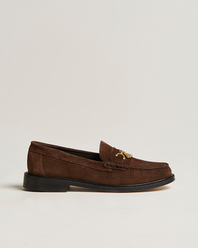 Mies |  | VINNY's | Luxe Moccasin Loafer Dark Brown Suede