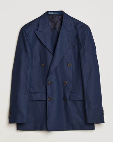Mies | Preppy Authentic | Polo Ralph Lauren | Linen Double Breasted Sportcoat Dark Navy
